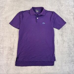Izod Lacoste Shirt Mens 20 Purple Polo Short Sleeve Vintage 1970s Preppy Collar
